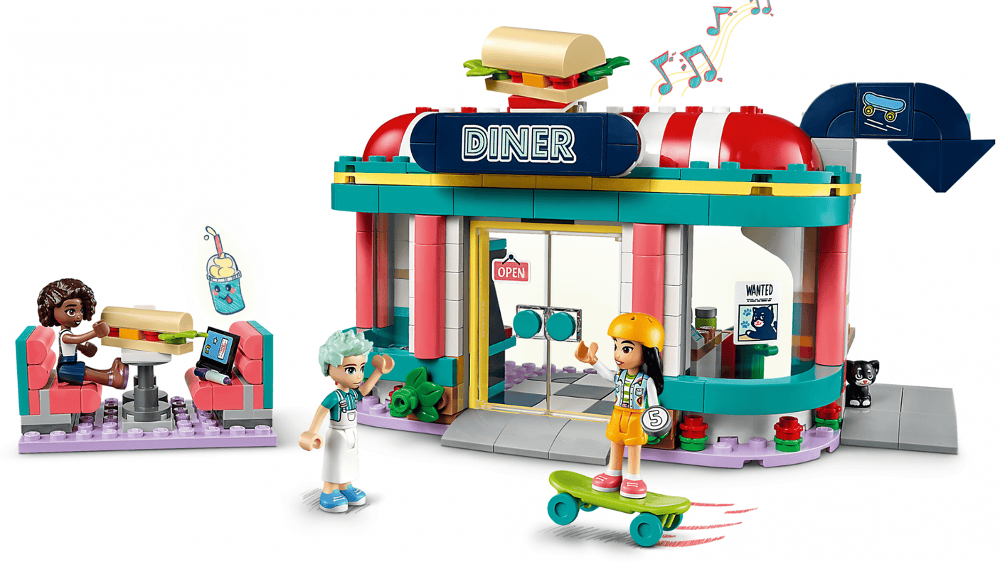 Lego Jucării Set Constructie LEGO Friends 41728 | Restaurant Centrul Orasului Heartlake, 533 Piese, 6+