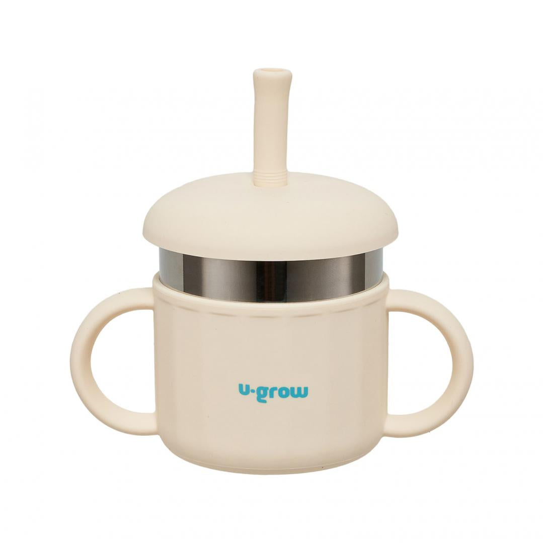 Cana din Silicon cu Pai și Interior din Inox, 220 Ml, U-grow