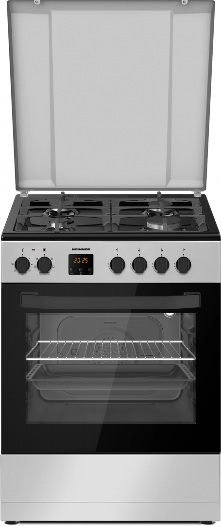 Heinner Aragaz Aragaz Mixt Heinner HFSC-S66FDC-BIX | 4 Arzatoare Gaz, Cuptor Electric, 60cm, Inox, 60x60x83cm