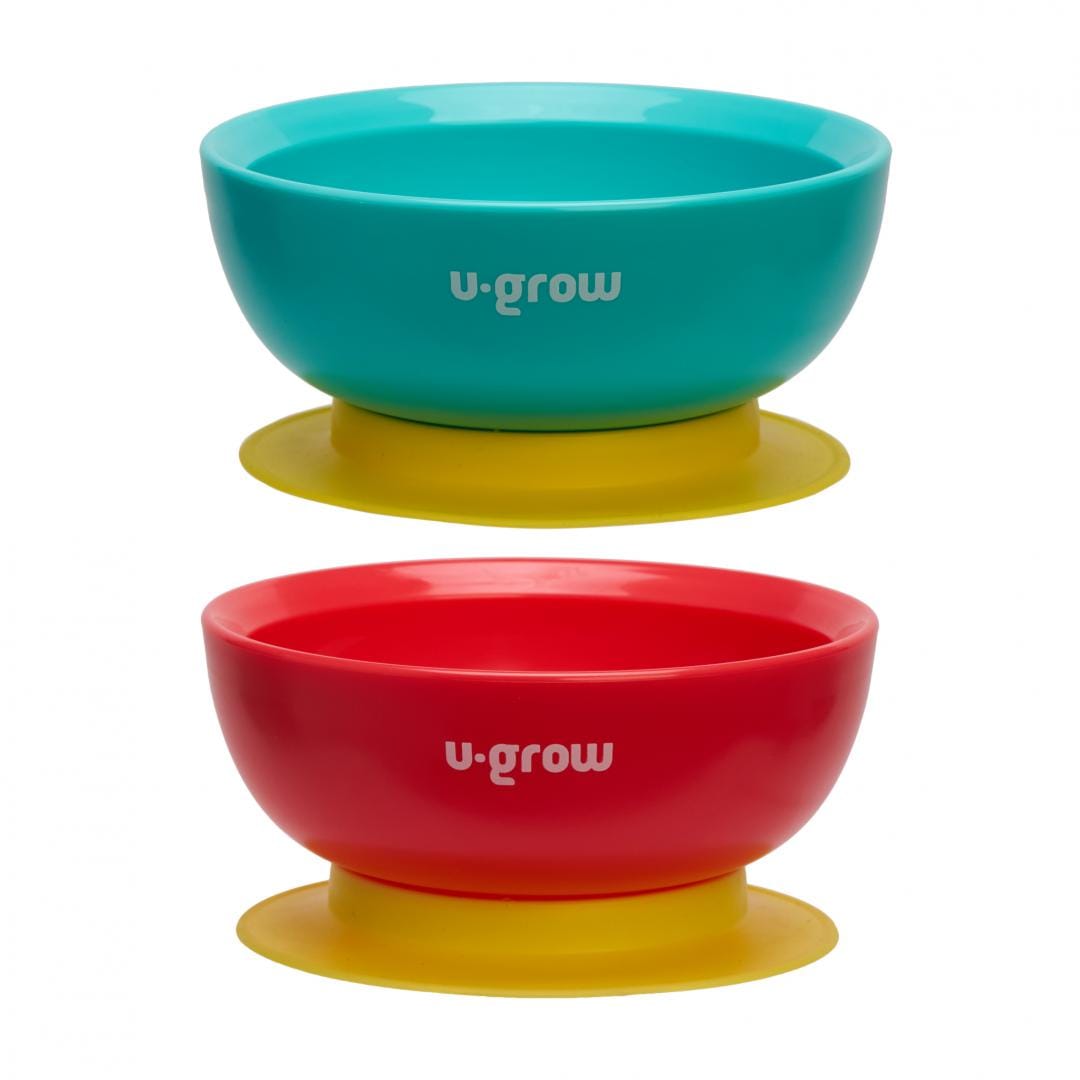 U-Grow Alimentație bebe Set 2 Boluri cu Ventuza U-Grow UG-BOL2X340 | 340ml, Silicon, Antialunecare