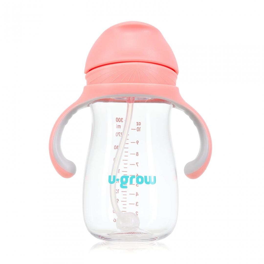 U-Grow Alimentație bebe Cana cu Pai U-Grow UG-895PK | Tritan, 300ml, Roz