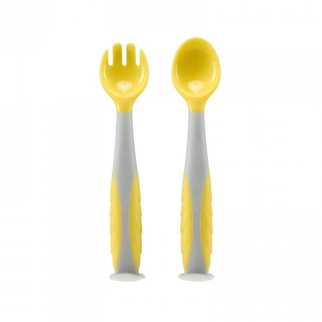 U-Grow Alimentație bebe Set Lingurita si Furculita U-Grow UG-218YE | Silicon, Galben