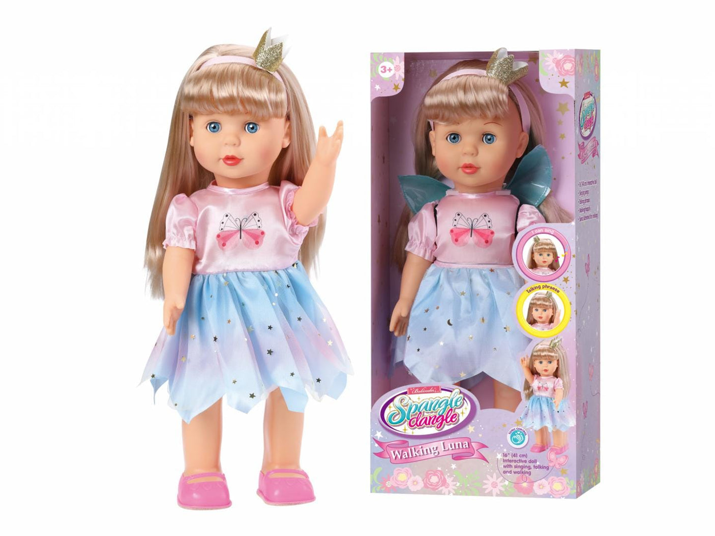 MomKi Jucării Papusa MomKi Luna MOMKI78037 | Merge, 41 cm, Interactiva