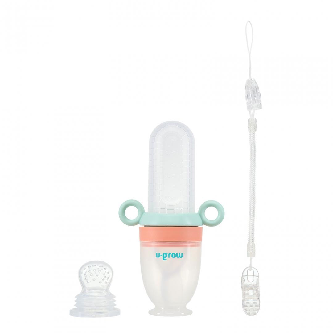 U-Grow Puericultură Dispozitiv Hranire Bebelusi U-Grow UG-236 | 2 Tetine, Suzeta Fructe, Lingurita
