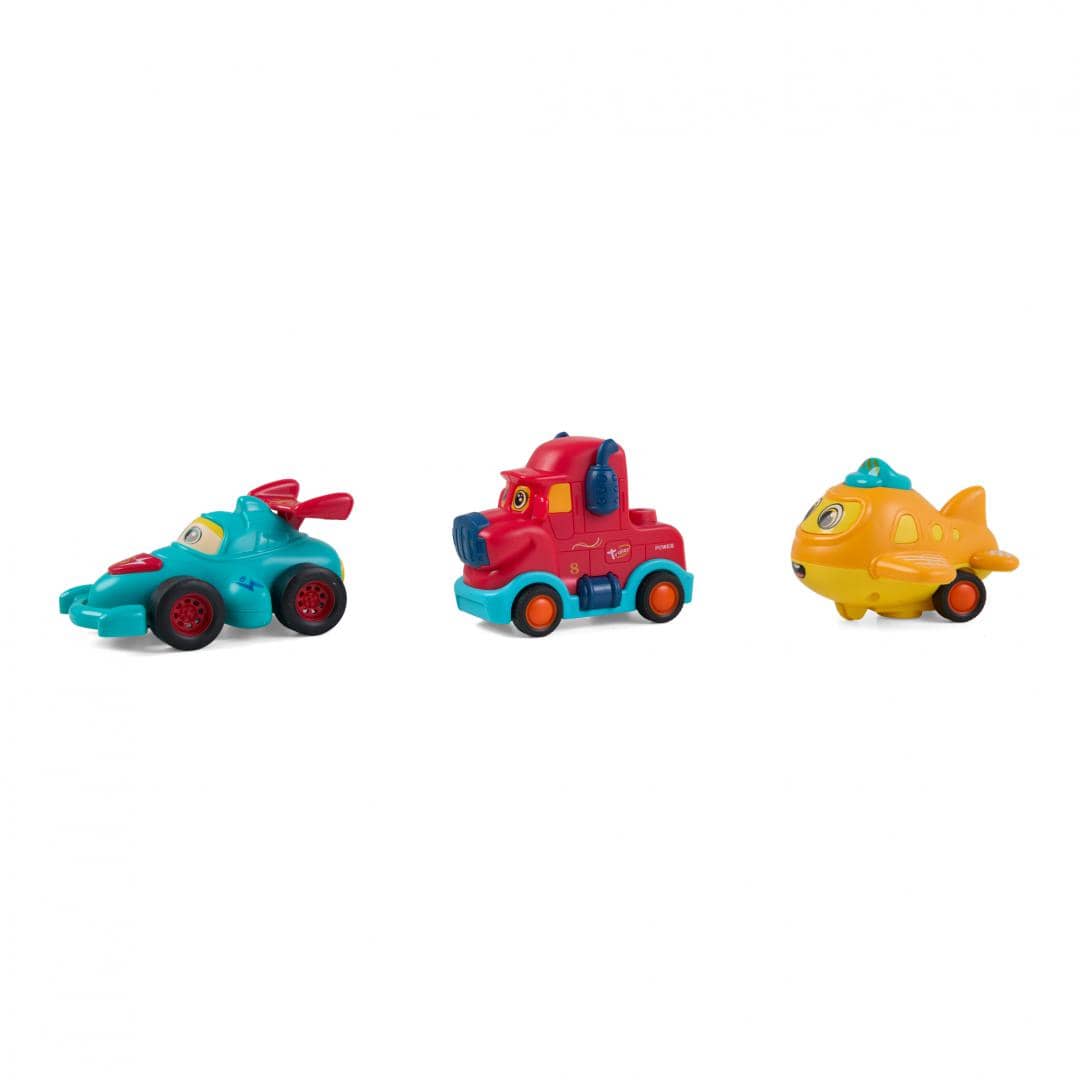 MomKi Jucării Set Jucarii MomKi MOMKI899-17ER | 3 Vehicule Inertie, Camion, Masina Curse, Avion