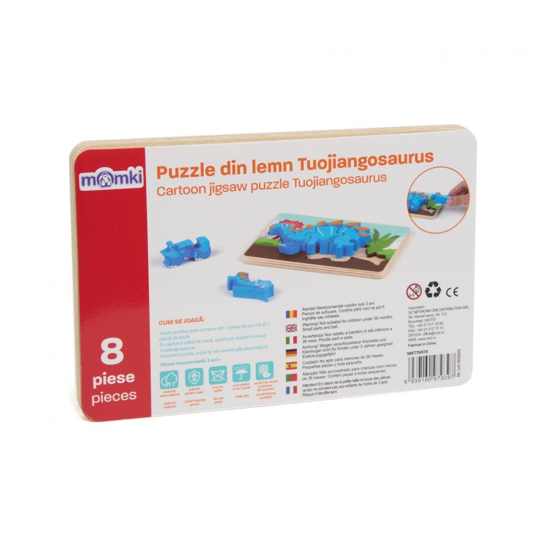 MomKi Jucării Puzzle MomKi MKT79373 | Lemn, Tuojiangosaurus, 8 Piese, Educativ
