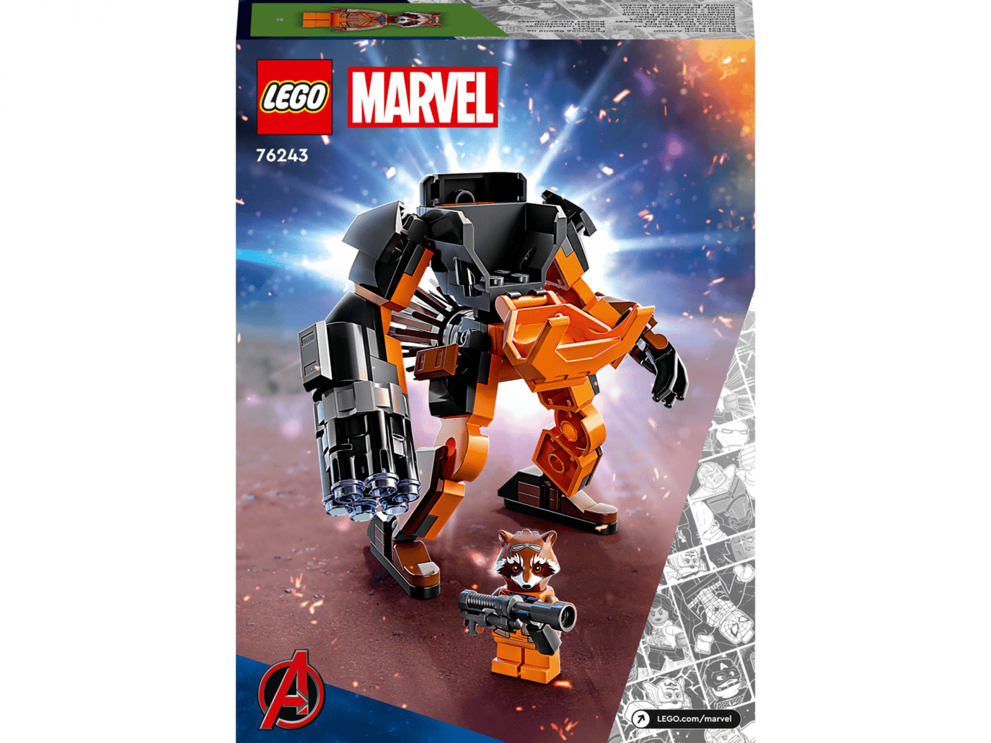 Lego Jucării Set Constructie LEGO 76243 | Armura Robot Rocket, Super Heroes, Cadou