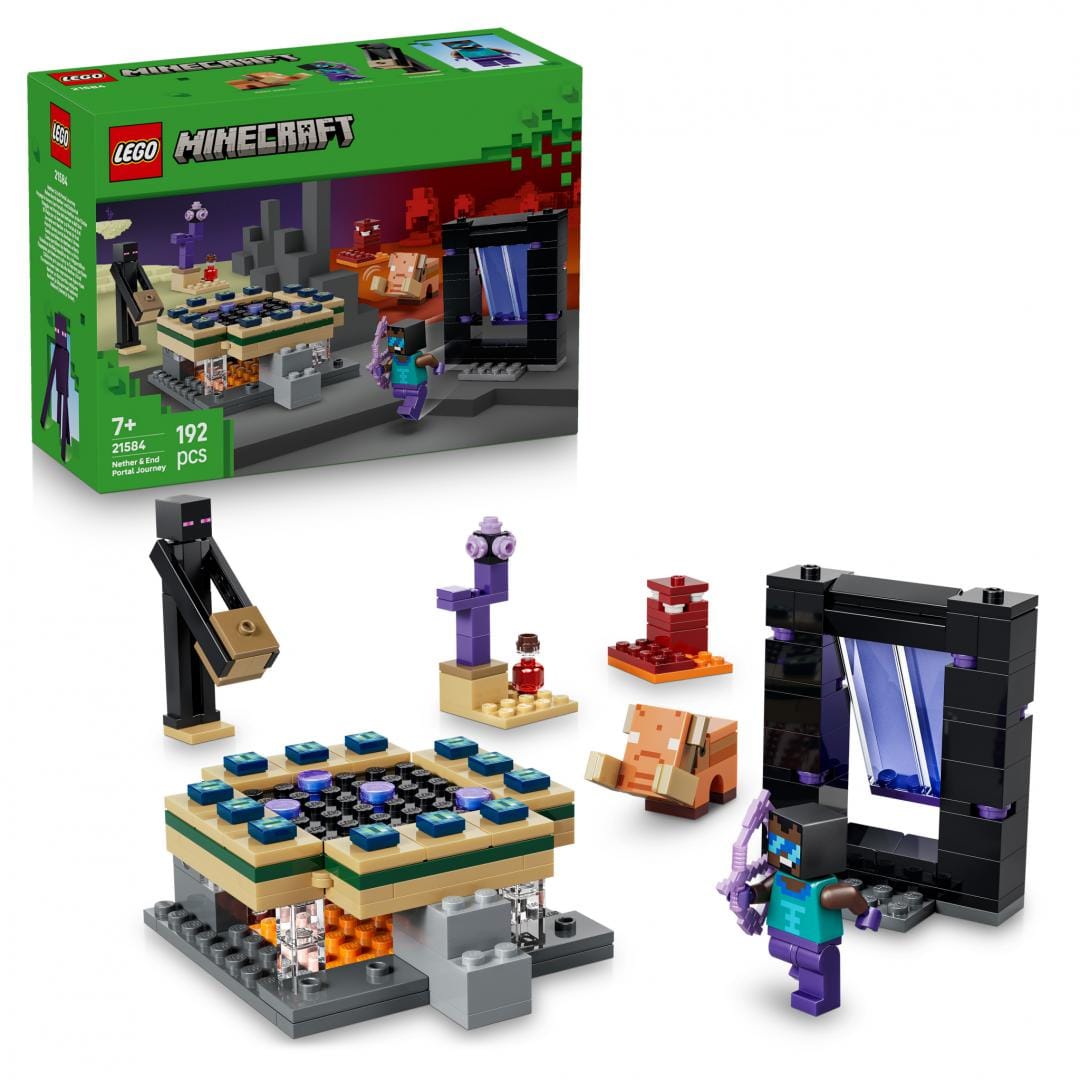 Lego Jucării Set Constructie LEGO Minecraft 21584 | Calatorie Prin Portalurile Nether si End