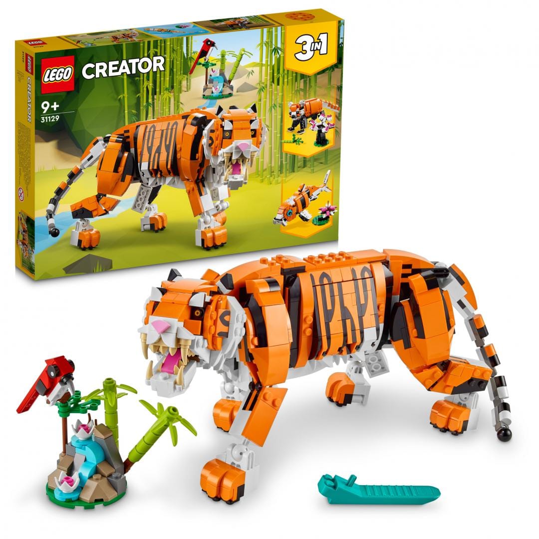 Lego Jucării Set Constructie LEGO Creator 3-in-1 31129 | Majestic Tiger, Panda Rosie, Pesti Koi