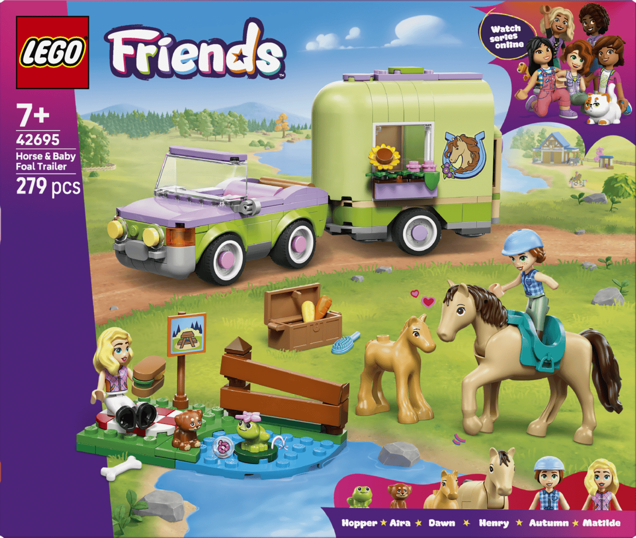 Lego Jucării Set Constructie LEGO 42695 | Remorca Cal si Manz, Cadou