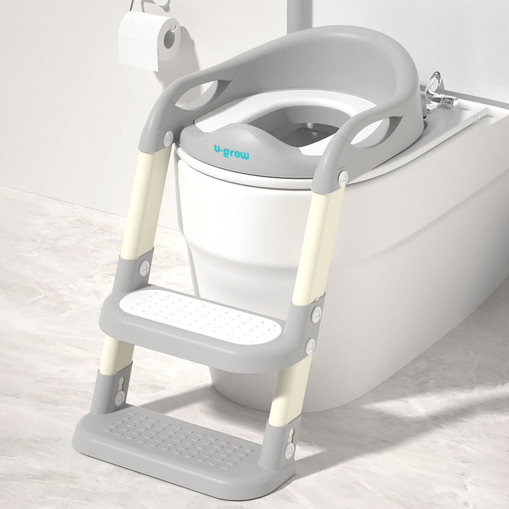 U-Grow Îngrijire bebe Reductor Toaleta Cu Scara U-Grow UGRS-0001 | Gri, Cu Trepte, Antiderapant