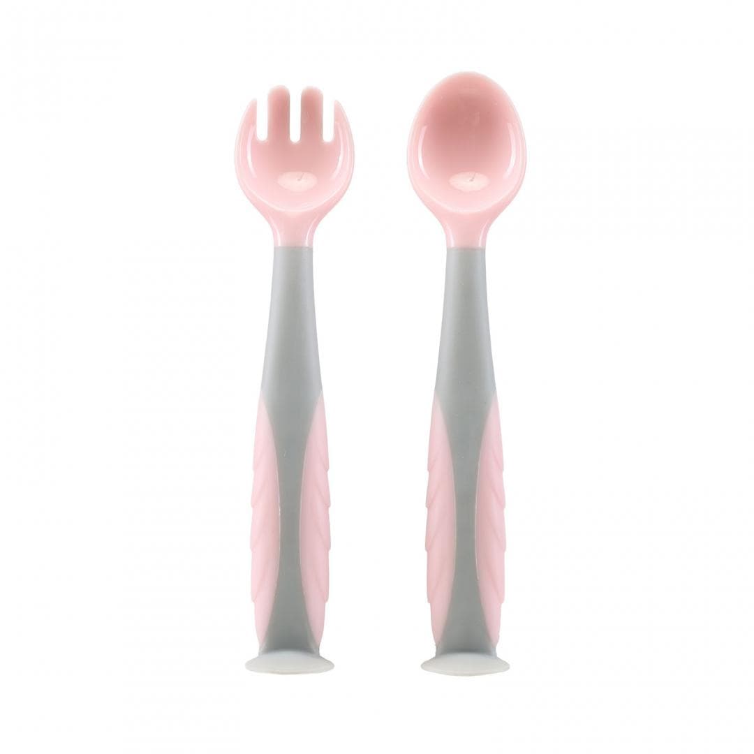 U-Grow Alimentație bebe Set Lingurita si Furculita U-Grow UG-218PK | Roz, Silicon