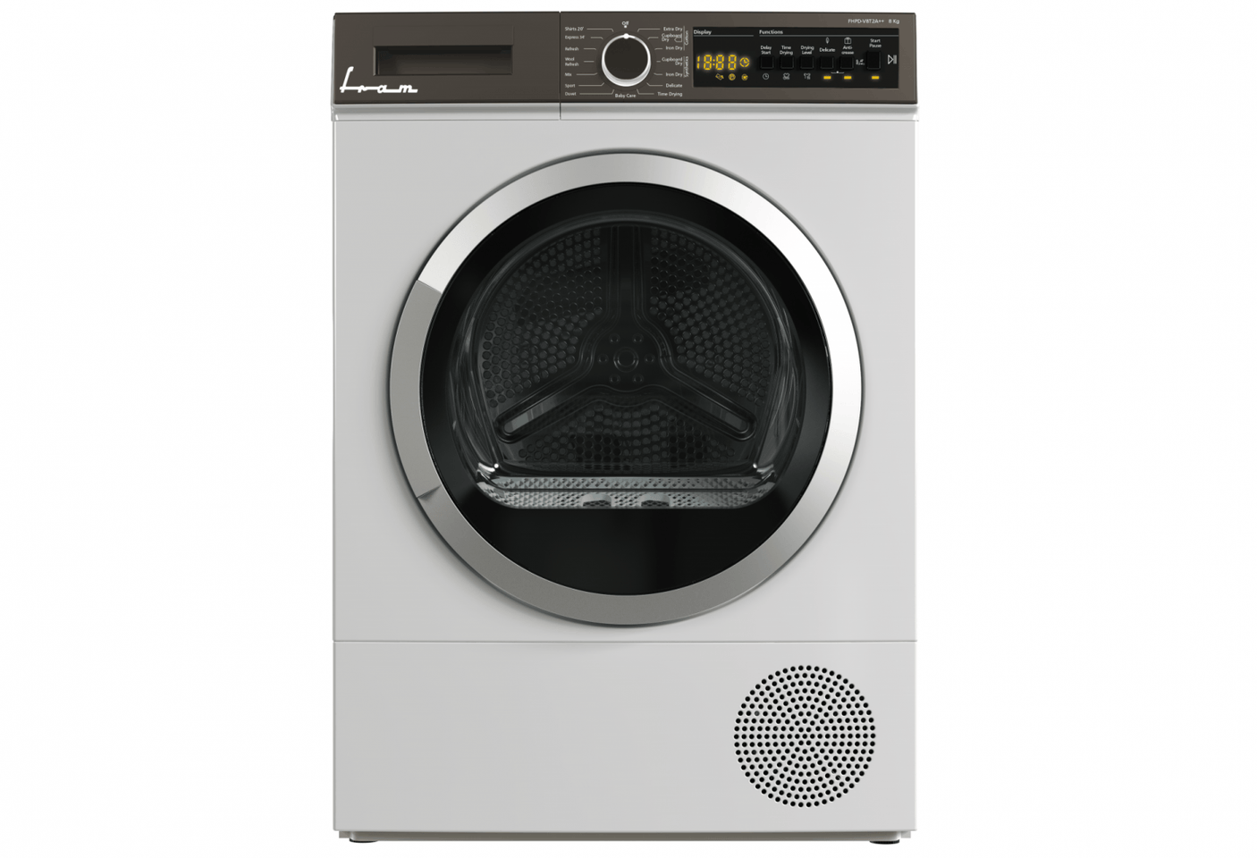 Fram Uscator de rufe Uscator de rufe Fram FHPD-V8T2A++ | 8kg, Pompa caldura, A++, 15 programe, 59.6x60.9x84.5cm