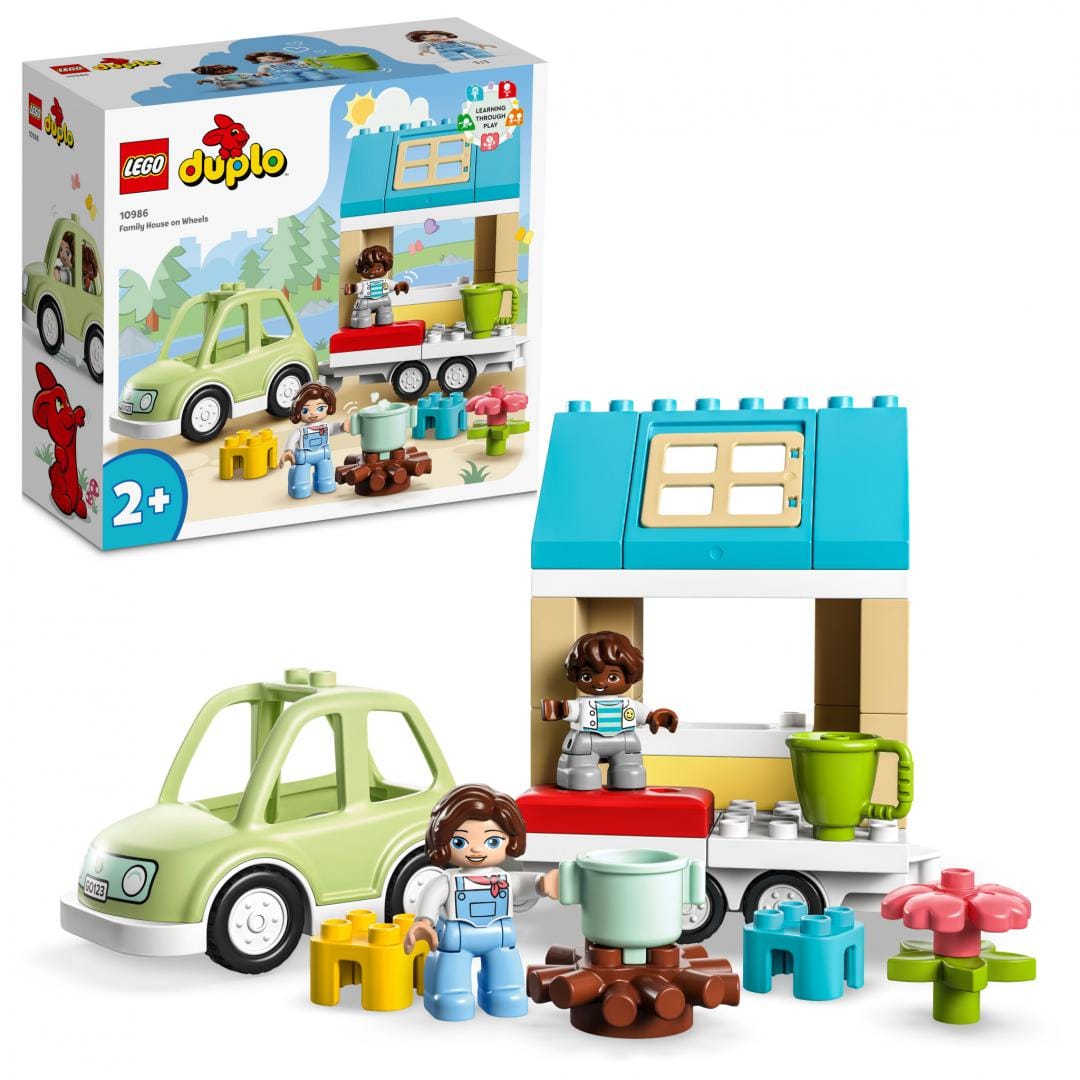 Lego Jucării Set Constructie LEGO DUPLO 10986 | Casa de Familie pe Roti, Camping, Cadou