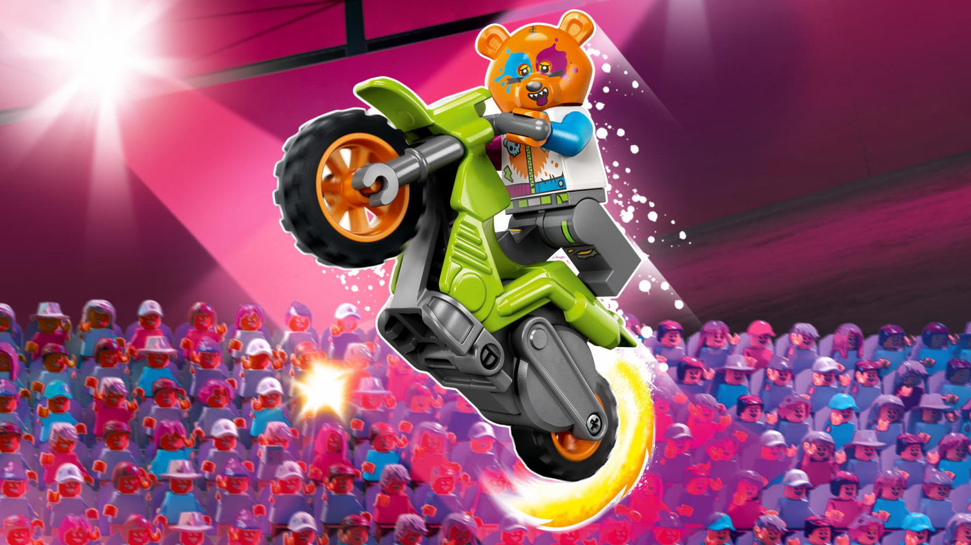 Lego Jucării Set Constructie LEGO City 60356 | Motocicleta Cascadorie cu Urs, Cadou
