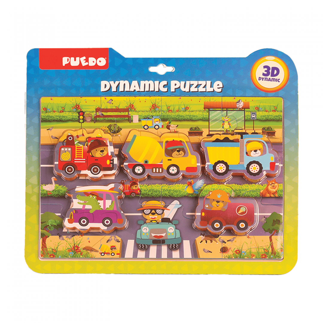 Puedo Toys Jucării Puzzle Puedo Toys PUEDOB2216 | Spuma EVA, Masini si Semne Circulatie, 17 Piese