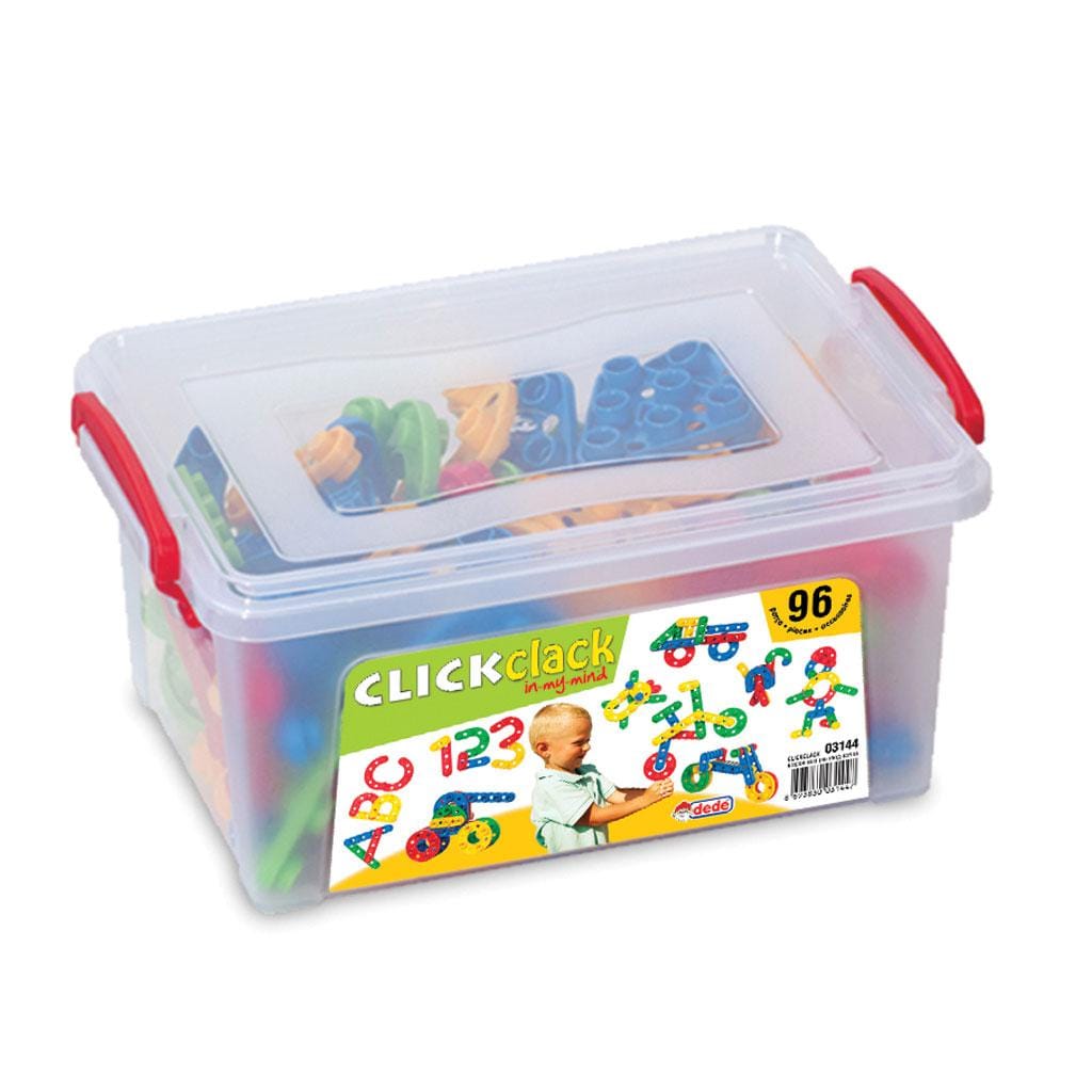 Dede Jucării Set Constructie Dede DEDE3144 | Puzzle Click Click, 96 Piese, Multicolor
