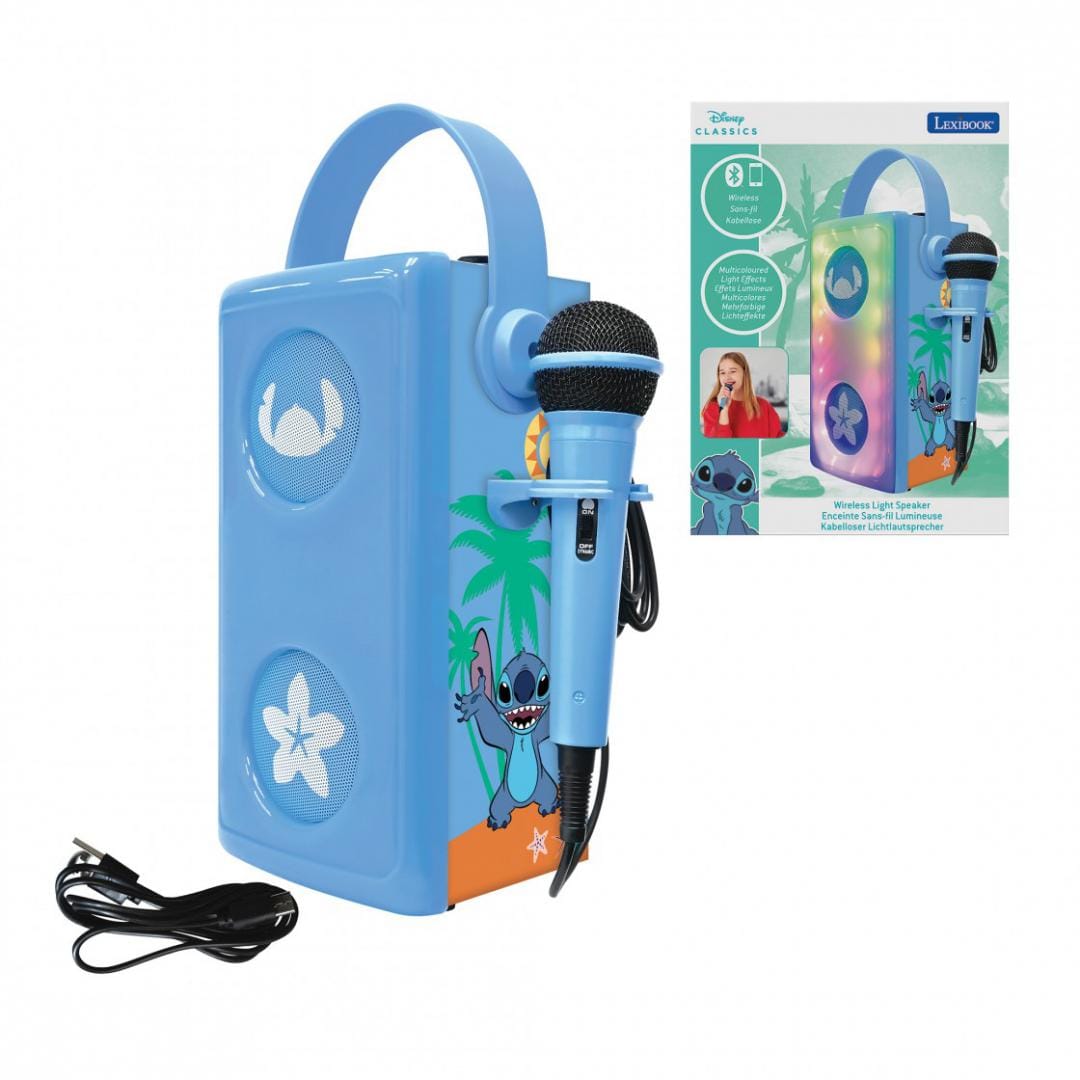 Lexibook Jucării Boxa Portabila Lexibook BTP185DZ | Stitch, Bluetooth, Lumini LED, Microfon