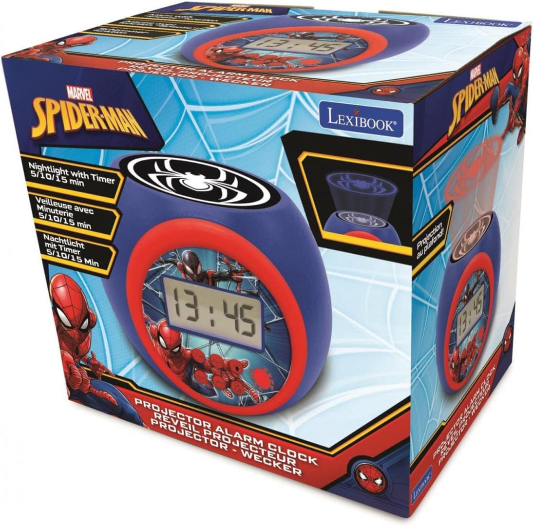 Lexibook Jucării Ceas Desteptator Lexibook RL977SP | cu Proiector, Spider-man, Cadou Copii