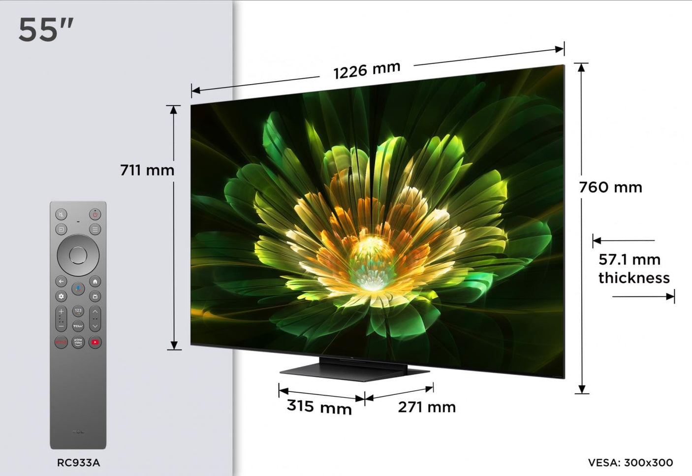 TCL Televizoare Televizor TCL Mini LED 55Q7C | 138 cm, Smart Google TV, 4K Ultra HD, (Model 2025)