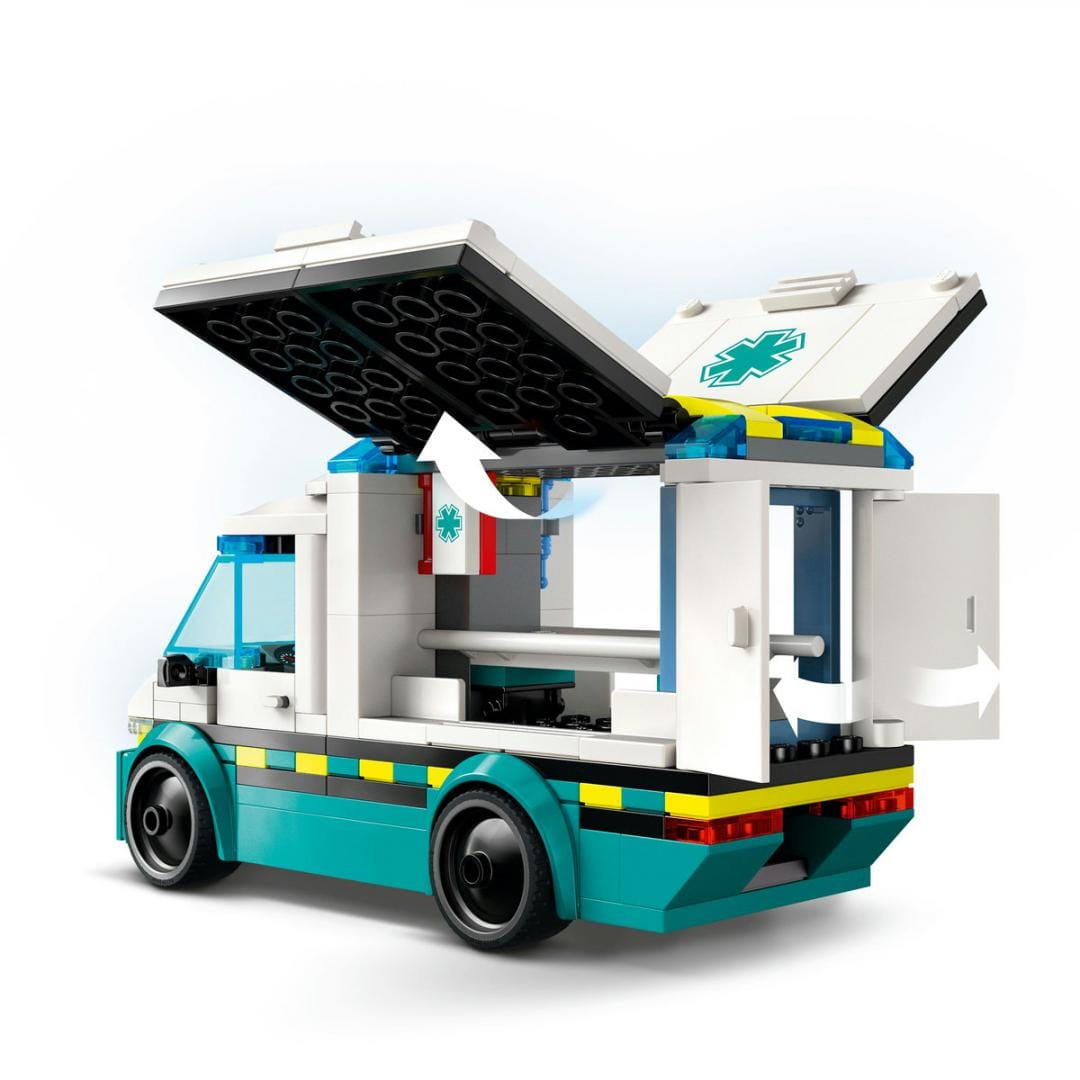 Lego Jucării Set Constructie LEGO City 60451 | Ambulanta de Urgente, 6+, Cadou