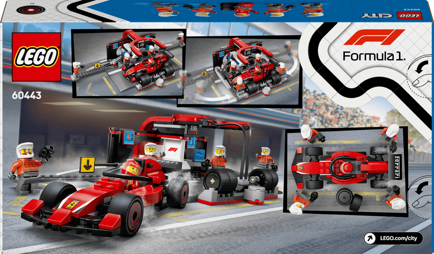Lego Jucării Set Constructie LEGO City 60443 | Boxa Mecanica Ferrari, Masina, Cadou