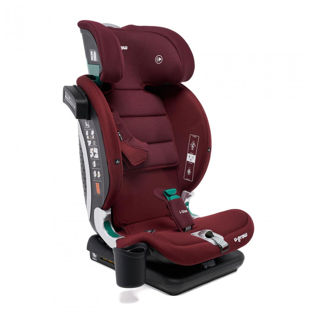 U-Grow Puericultură Scaun Auto U-Grow Goldfix Plus UG-VTN40RD | I-Size, Isofix, 76-150cm, Boxa Bluetooth, Rosu