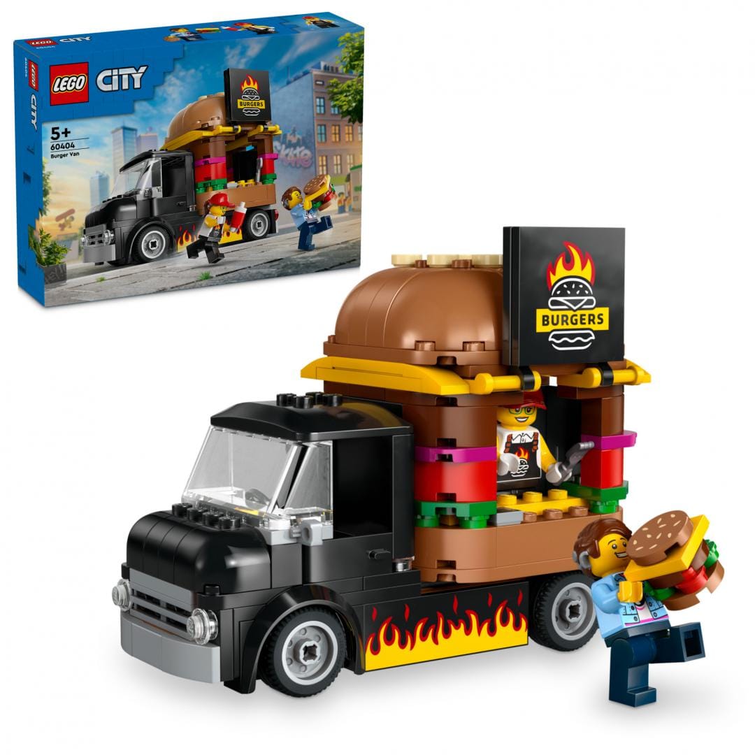 Lego Jucării Set Constructie LEGO City 60404 | Toneta cu Burgeri, Cafenea, Masina