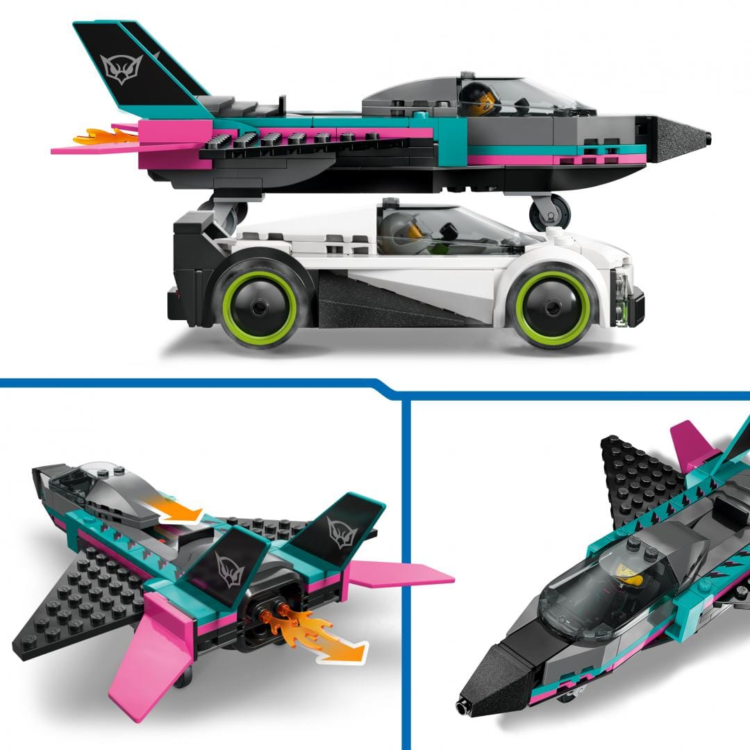 Lego Jucării Set Constructie LEGO City 60489 | Avion cu Reactie vs Masina, 8+, Cadou