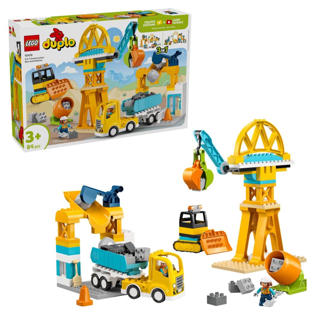 Lego Jucării Set Constructie LEGO DUPLO 10476 | Santier si Vehicule, Camion, Excavator, Cadou