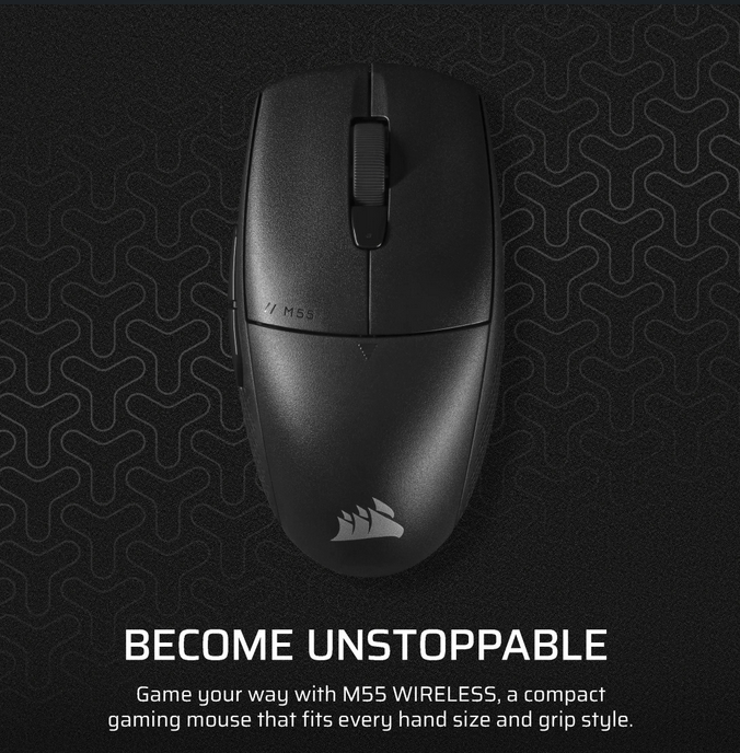 Corsair Mouse Mouse Gaming CORSAIR M55 WIRELESS | Wireless, Negru