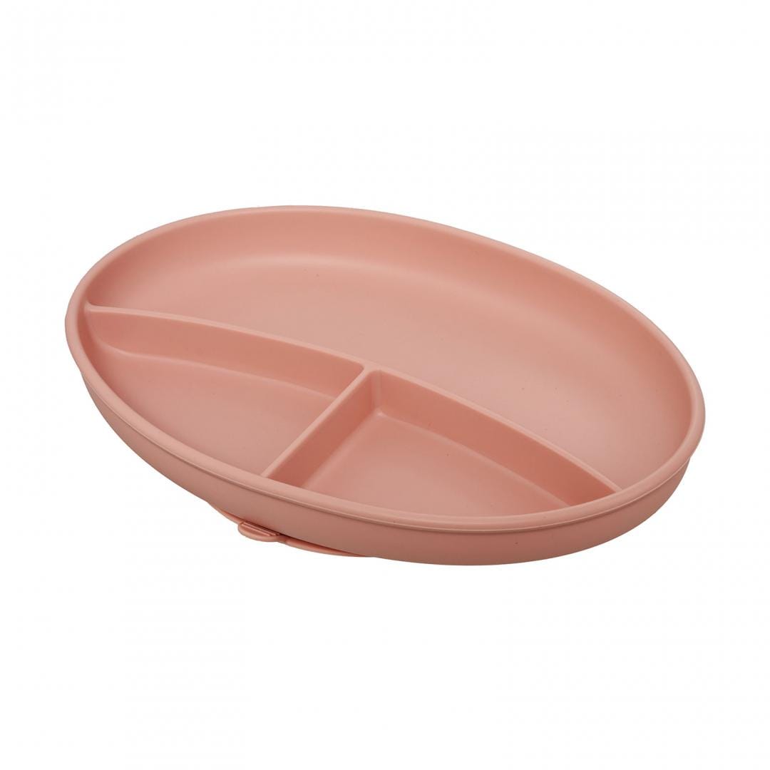 U-Grow Alimentație bebe Set Diversificare Silicon U-Grow UG-SET2PK | 5 Piese, Baveta, Bol, Farfurie, Lingurita, Furculita, Roz