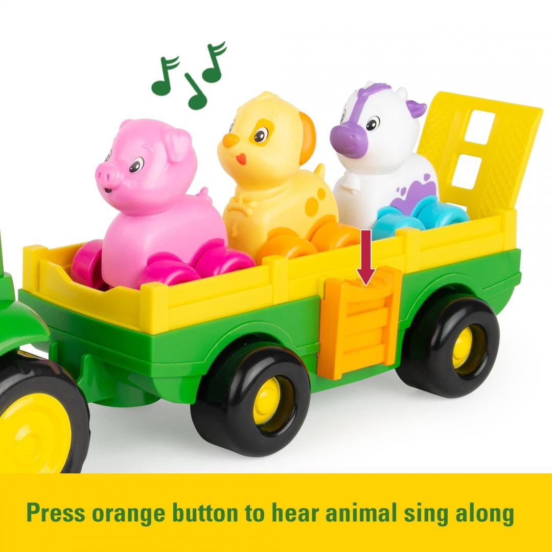 Tomy Jucării Jucarie Tomy T47276 | Tractoras John Deere, Remorca, Animalute, Sunete