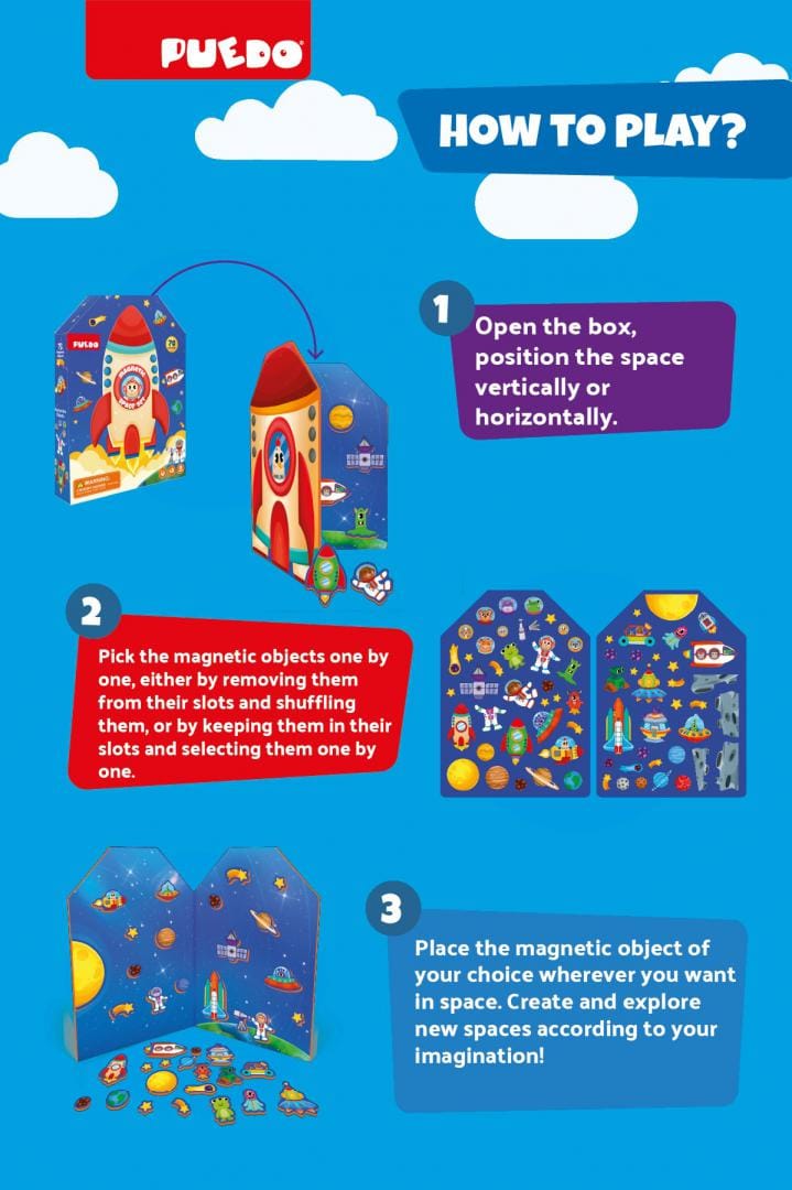 Puedo Toys Jucării Jucarie Puedo Toys PUEDOK1937 | Set Magnetic, Spuma EVA, Spatiul Cosmic
