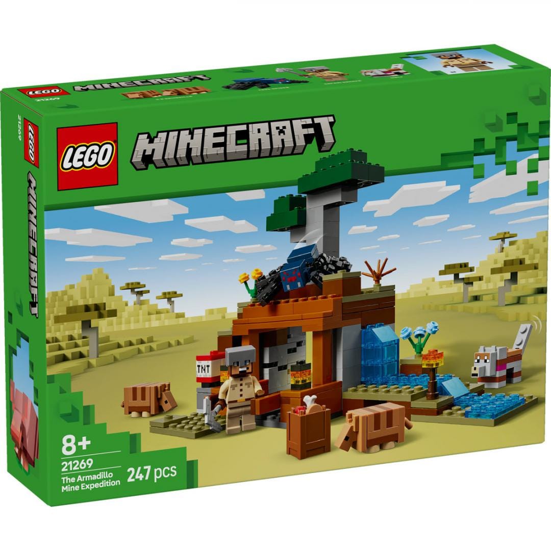 Lego Jucării Set Constructie LEGO Minecraft 21269 | Expeditia de Minerit cu Tatu, 590 Piese, 7+