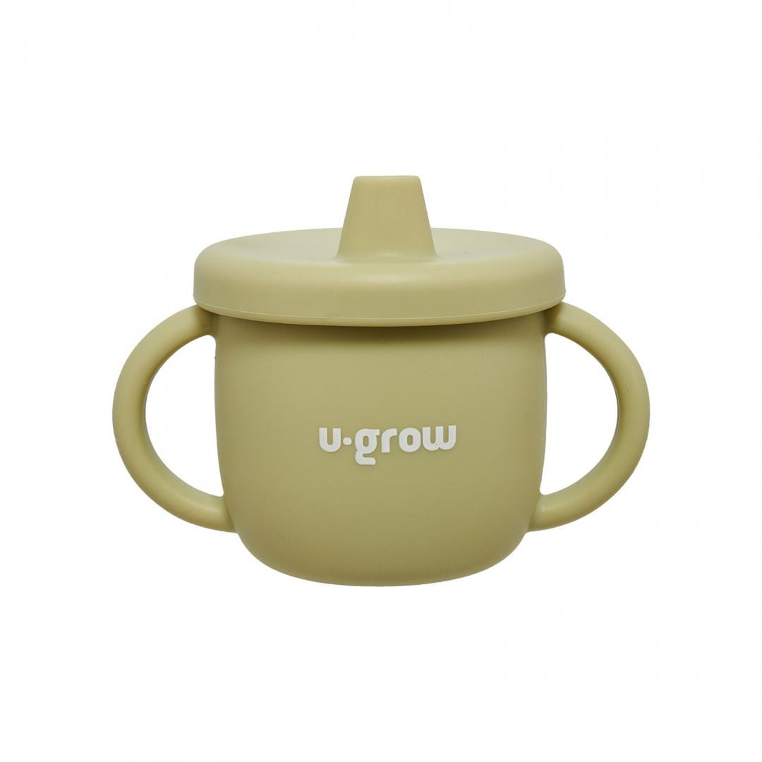 U-Grow Alimentație bebe Set Diversificare Silicon U-Grow UG-SET15OV | 3 Piese, Bol, Farfurie, Cana cu Cioc, Olive
