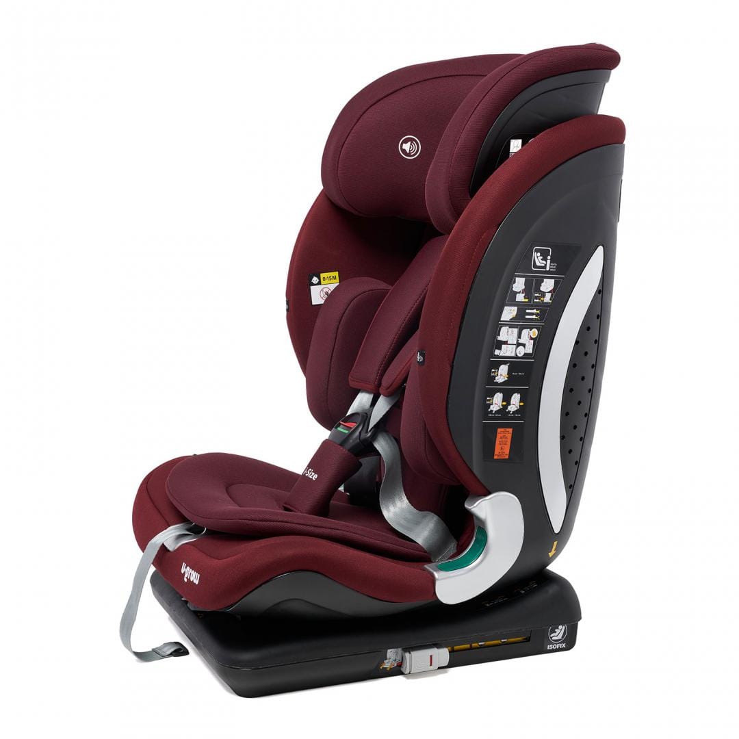 U-Grow Puericultură Scaun Auto U-Grow Goldfix Plus UG-VTN40RD | I-Size, Isofix, 76-150cm, Boxa Bluetooth, Rosu