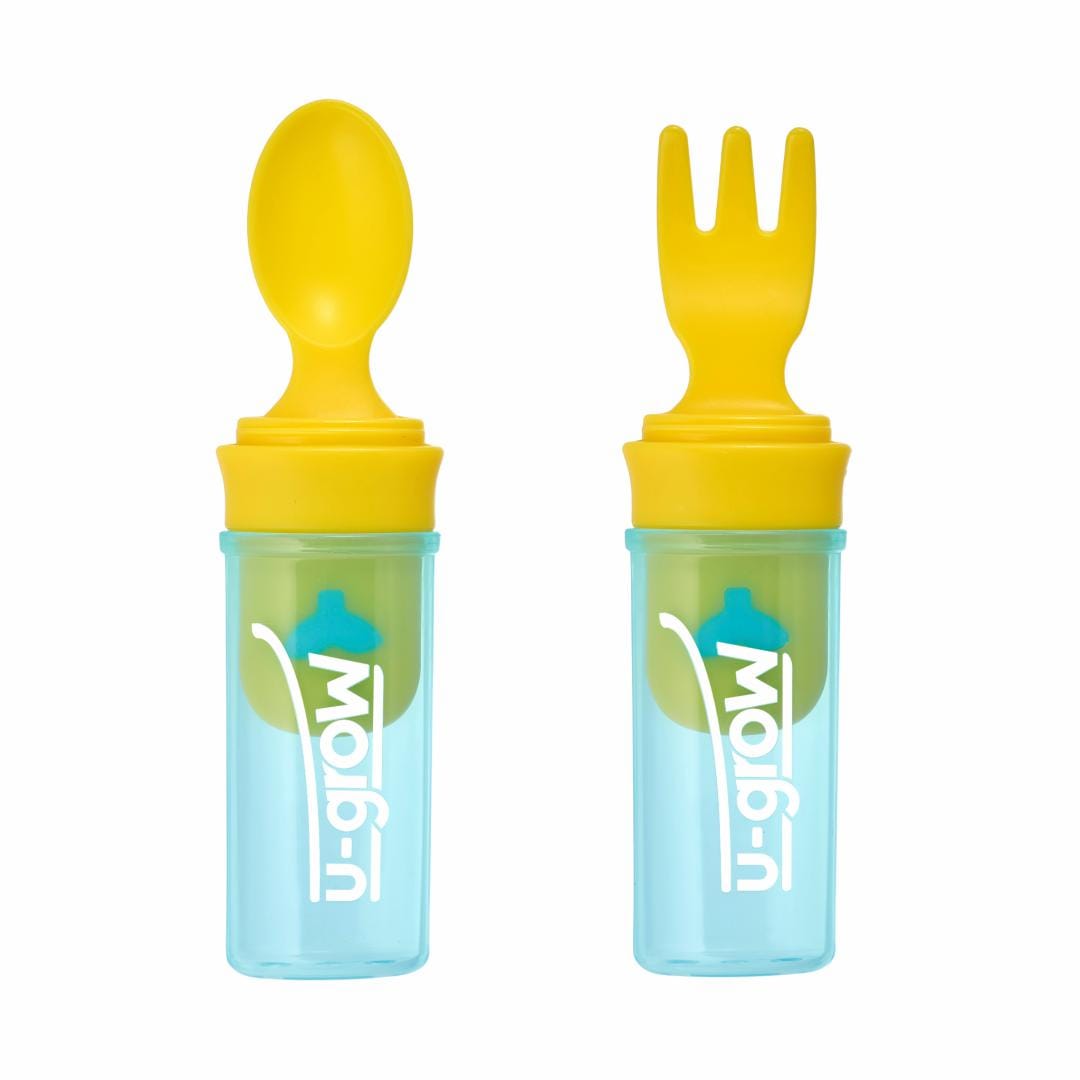 U-Grow Alimentație bebe Set Portabil Lingurita si Furculita U-Grow A-1301 | Alimentatie Bebe, Cutie Inclusa