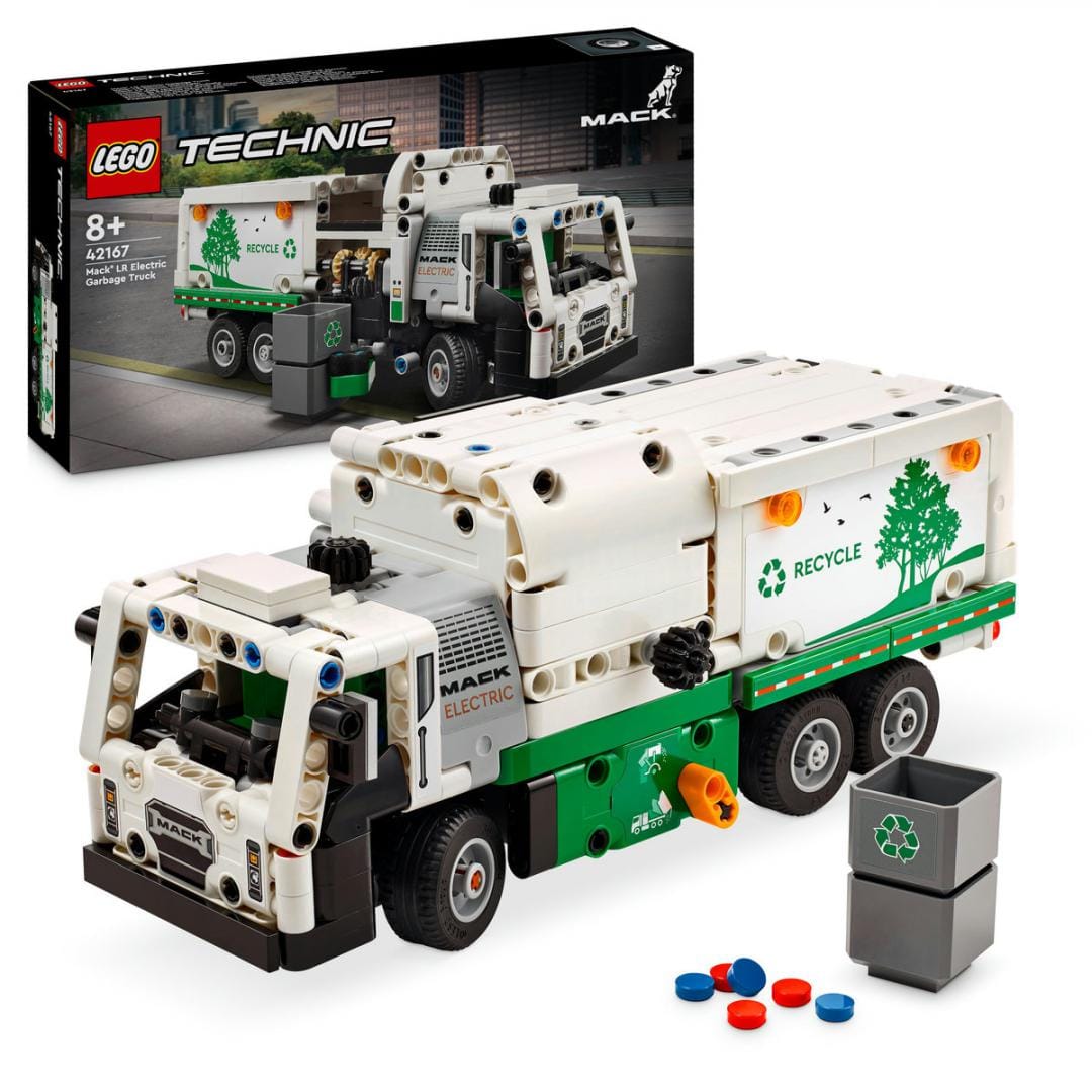 Lego Jucării Set Constructie LEGO Technic 42167 | Autogunoiera Mack LR Electrica, Vehicul, Cadou