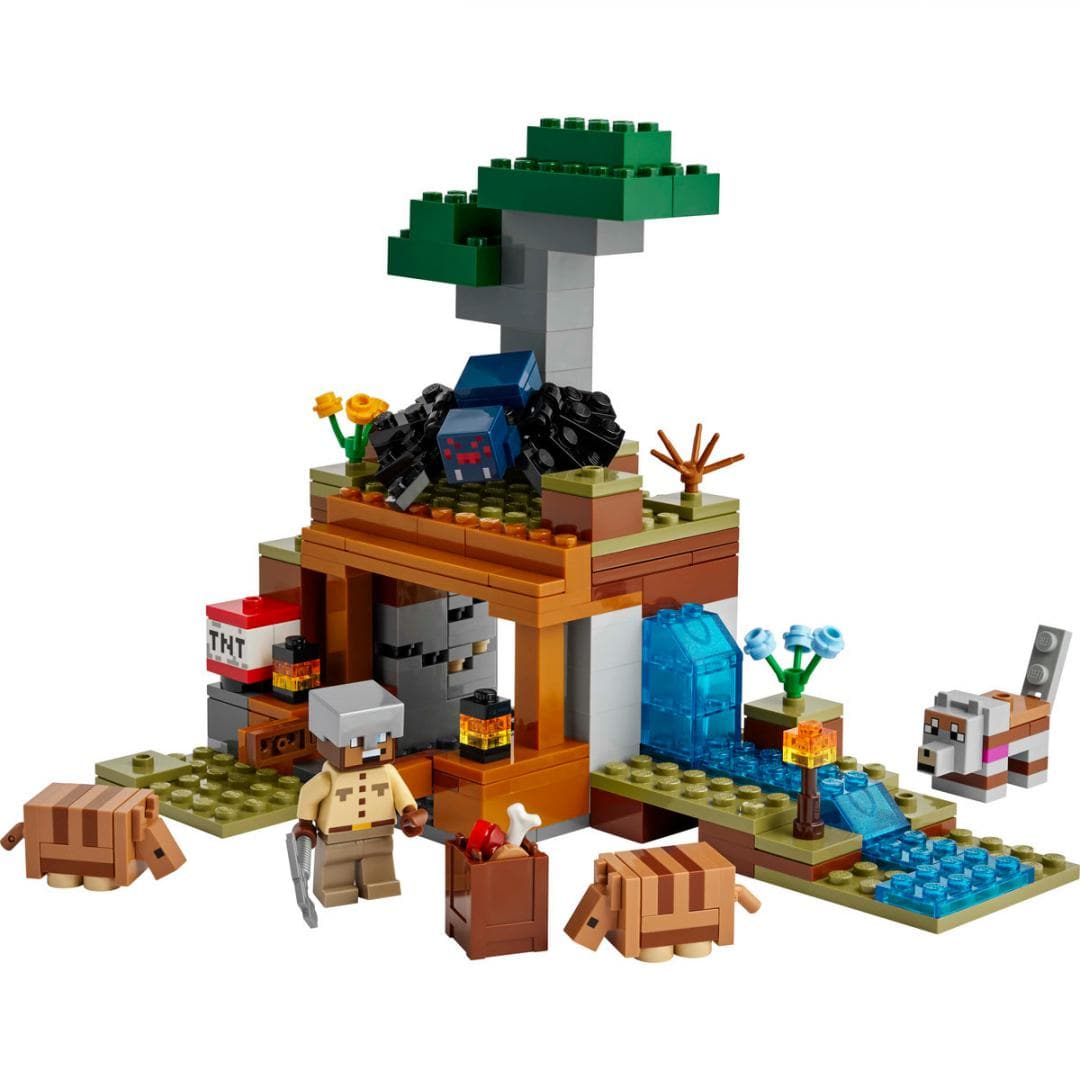 Lego Jucării Set Constructie LEGO Minecraft 21269 | Expeditia de Minerit cu Tatu, 590 Piese, 7+