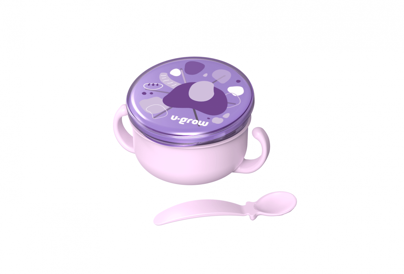 U-Grow Alimentație bebe Bol Snackuri U-Grow A-2504PP | 2 in 1, cu Lingurita, Mov