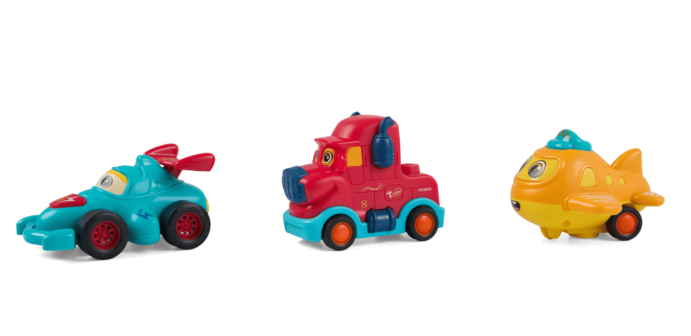 MomKi Jucării Set Jucarii MomKi MOMKI899-17E | 3 Vehicule, Actionate Prin Inertie