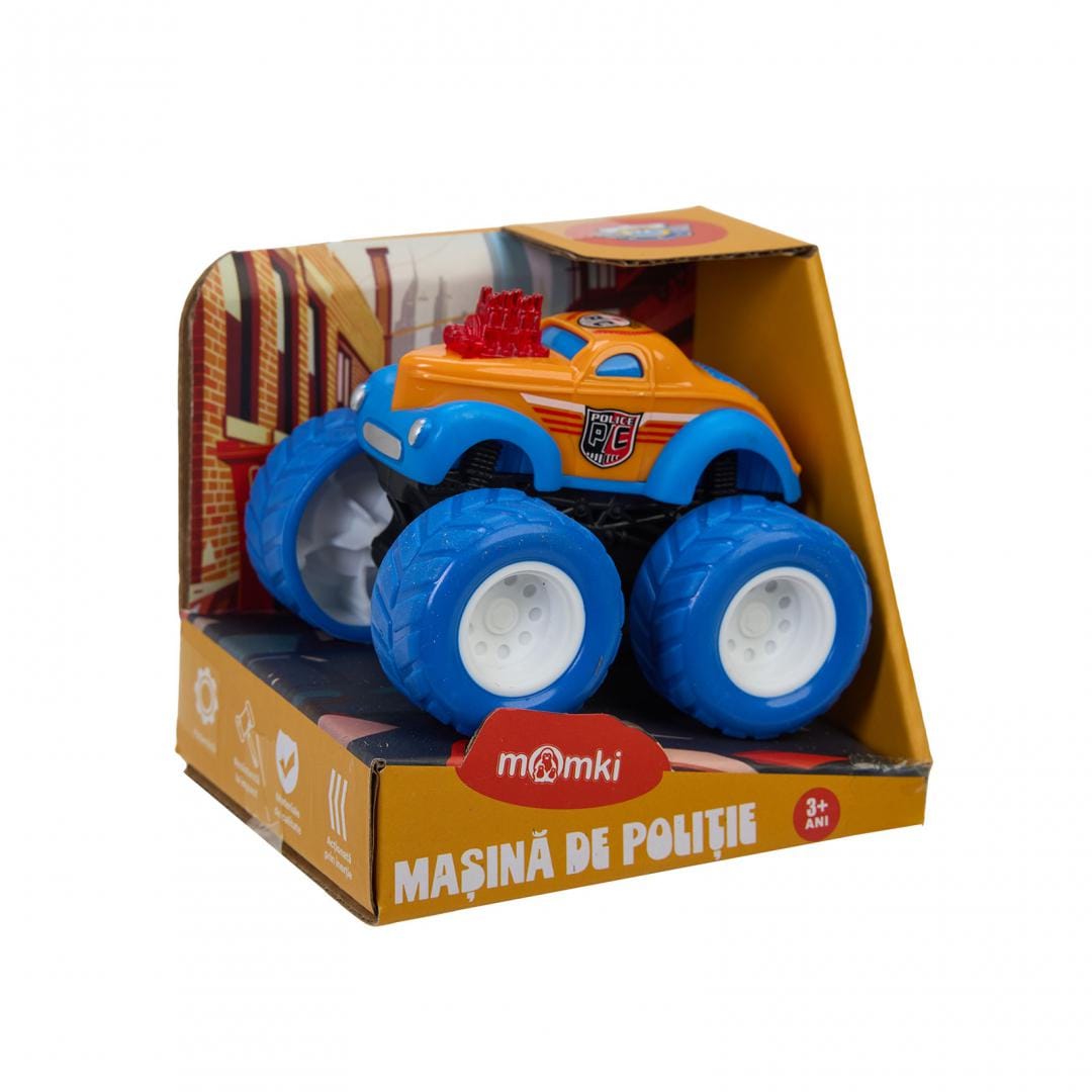 MomKi Jucării Jucarie MomKi MOMKI1199-8P | Masina de Politie, 8.5cm, Portocalie