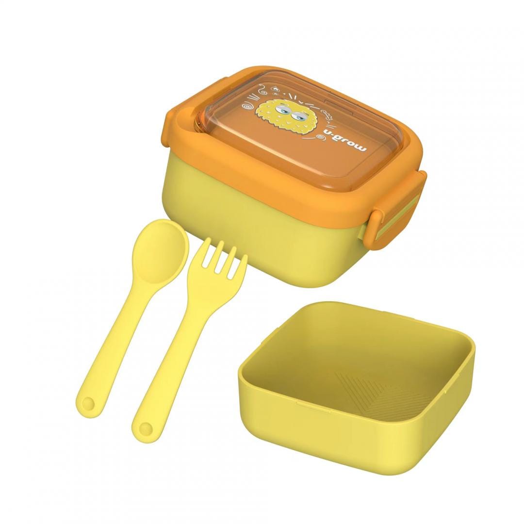 U-Grow Alimentație bebe Caserola 2in1 U-Grow A-1415YE | Cu Lingurita si Furculita, Galbena