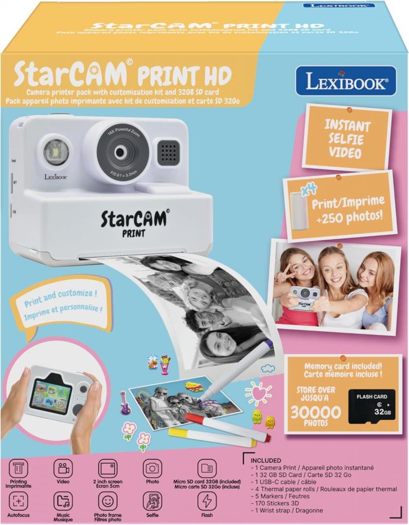 Lexibook Jucării Aparat Foto Instant Lexibook Starcam Classic DJ160 | Copii, Jucarie Interactiva