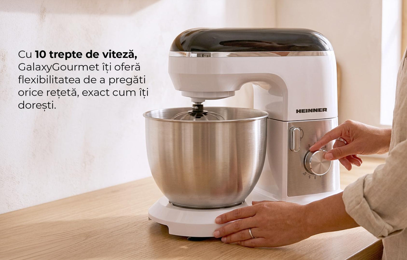 Mixer planetar Heinner GalaxyGourmet HPM-1010WHBK