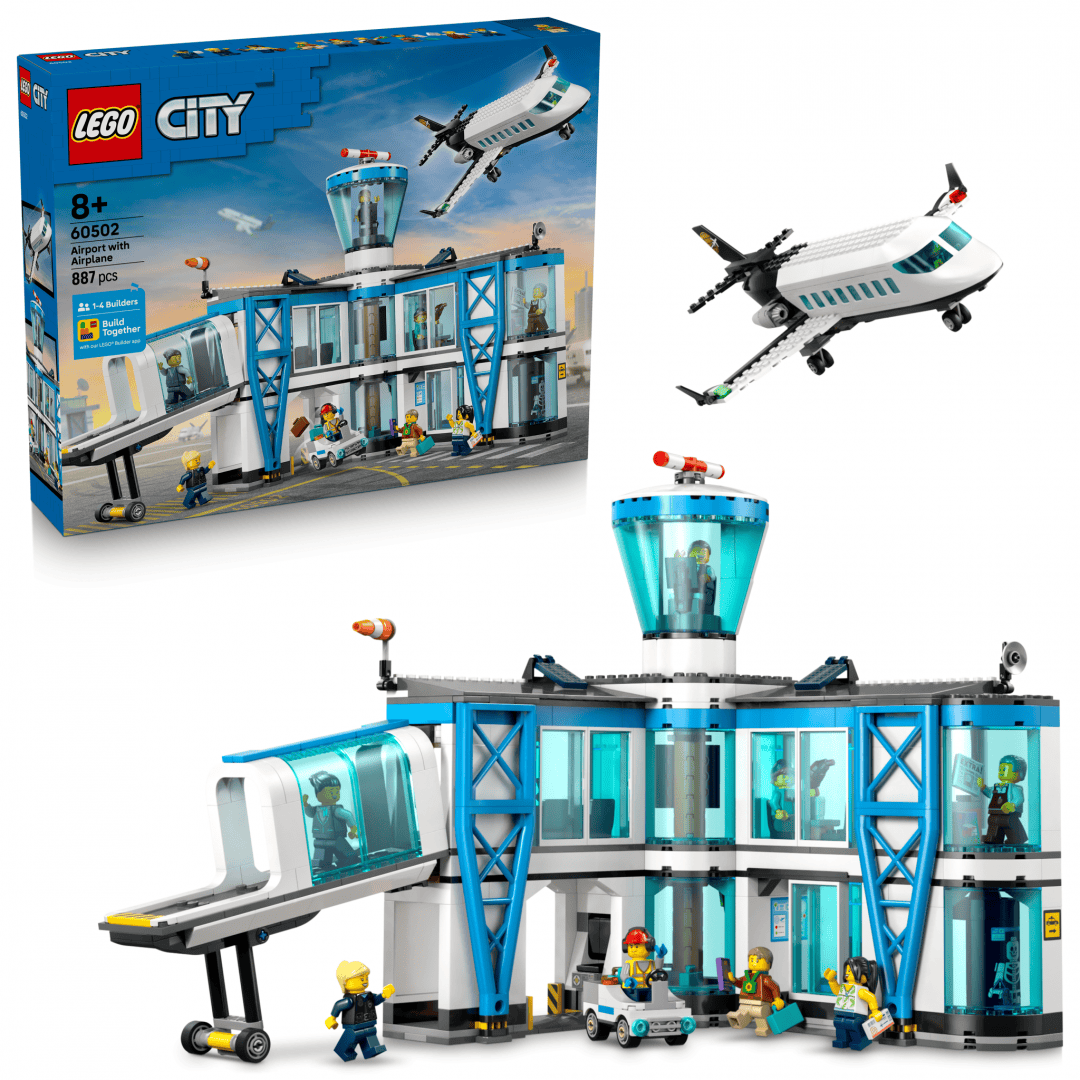 Lego Jucării Set Constructie LEGO City 60502 | Aeroport cu Avion, Vehicule, Minifigurine