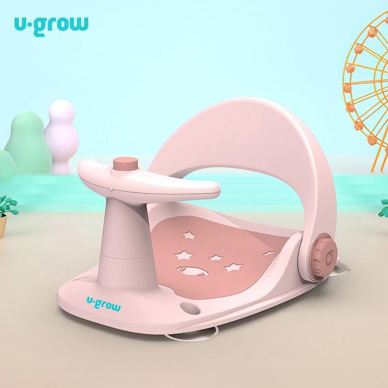 U-Grow Îngrijire bebe Scaun Baie Bebe U-Grow UGSB-0097-PK | Cu Ghidon, Spatar Reglabil, Roz Pal