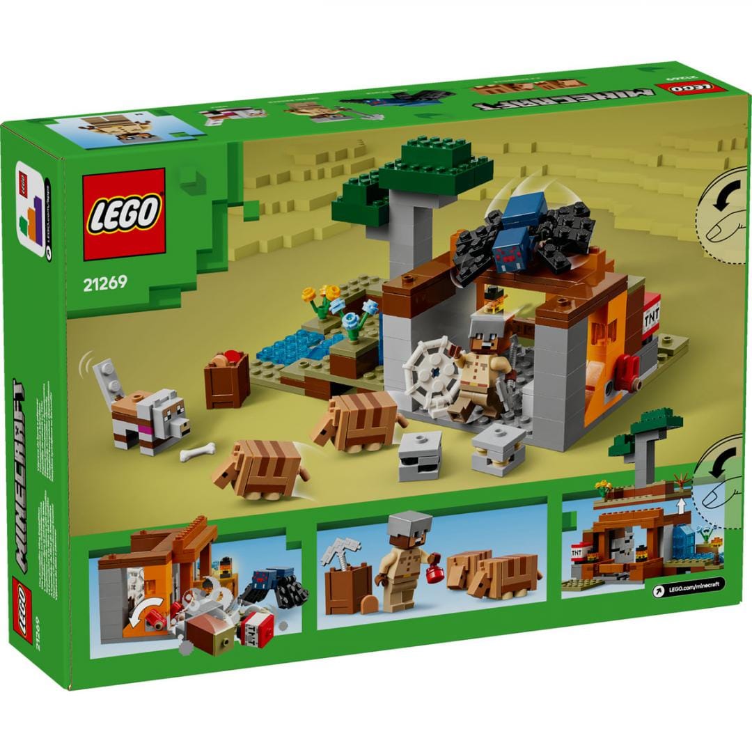 Lego Jucării Set Constructie LEGO Minecraft 21269 | Expeditia de Minerit cu Tatu, 590 Piese, 7+