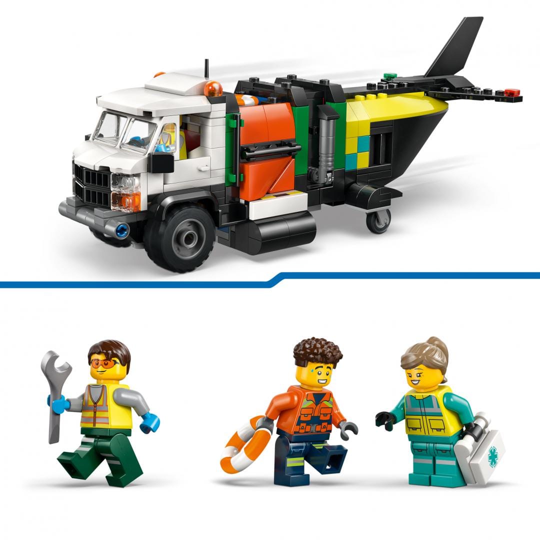 Lego Jucării Set Constructie LEGO City 60505 | Avion, Autospeciala Service, Aeroglisor